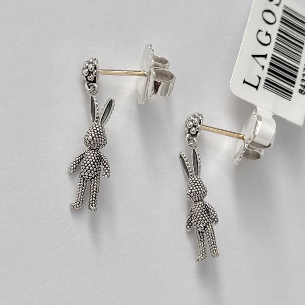 LAGOS Rare Wonders Rabbit Bunny Drop Earrings in Sterling Silver